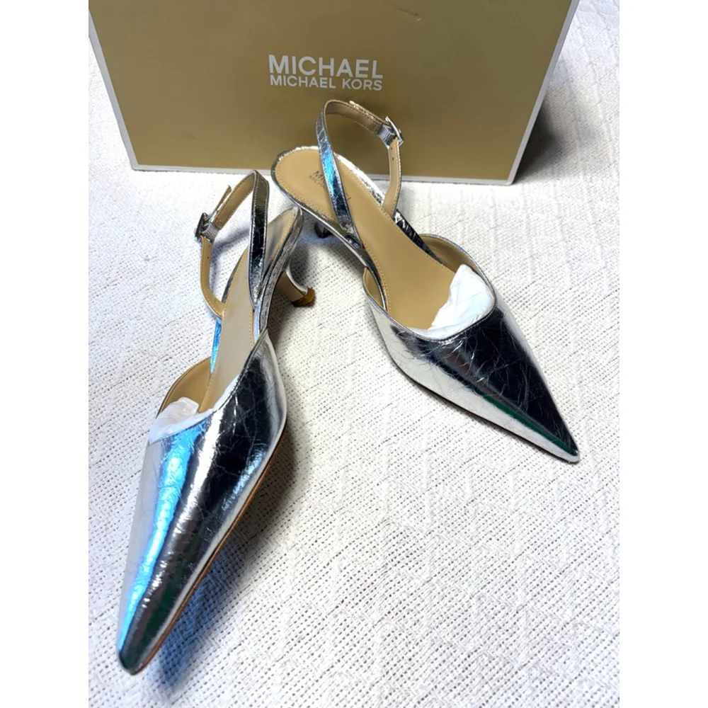 NIB Michael Michael Kors Metallic Silver 